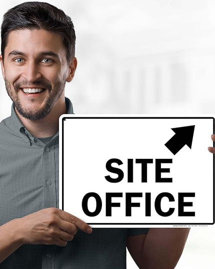 Site Office Up Right Arrow Sign, 10x14 Inches, 55 mil thick HDPS (high density polystyrene), Made in USA by My Sign Center
