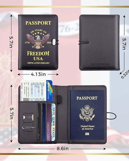 Melsbrinna Premium Leather Passport Holder Covers Case, Waterproof Rfid Blocking Travel Wallet Passport Holder with Pen Holder, Cute Passport Book for Women/Men