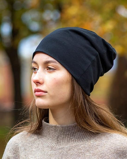 Tergy 4/10/12 Pieces Unisex Beanie Hats for Men Women Slouchy Beanie Hip-Hop Caps Lighweight Soft Skull Caps for Chemo Sleep