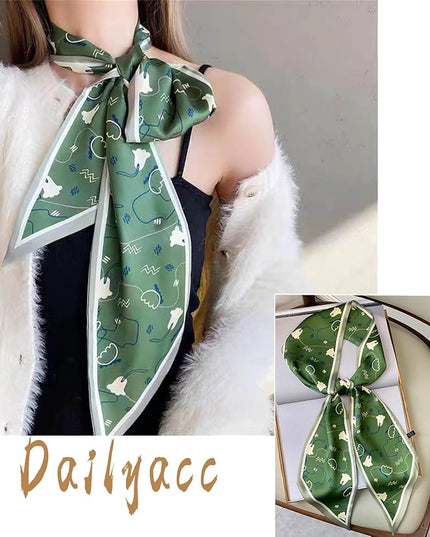 Dailyacc Hair Scarf for Women Fashion Silky Satin Headscarf Wrap Breathable Lightweight Neck Scarves For Handbag