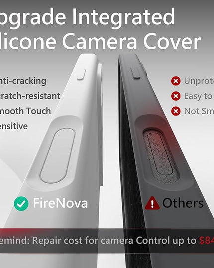 FireNova Magnetic for iPhone 17 Pro Max Case, Compatible with MagSafe, [Integrated Silicone Camera Control Button] [Camera Protection] Anti-Scratch Microfiber Lining Phone Case, 6.9", White