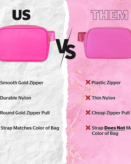 Hot Pink Belt Bag for Women & Girls – Stylish Fanny Pack, Crossbody Waist Bag, Fashionable Everywhere Belt Bag, Trendy Cross Body Fanny Pack for Travel & Daily Use