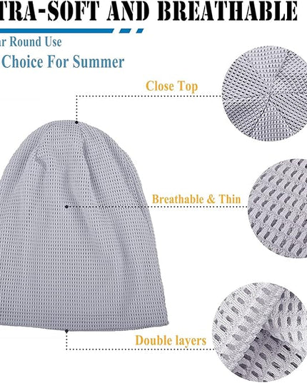 ELLEWIN Cotton Slouchy Beanie Hip-Hop Soft Lightweight Running Beanie Adult Dwarf Hats Chemo Cap for Men Women