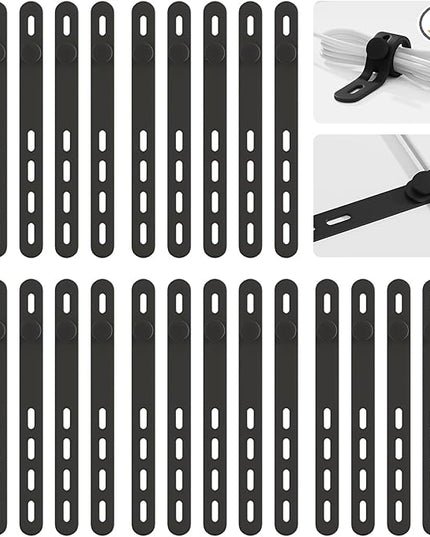 25Pack Silicone Cable Ties,Reusable Cord Organizer for Bundling Electrical Cords,Adjustable Data Cable Organizer Ties,High Elasticity Cable Straps for Home/Office/School/Travel(Black)