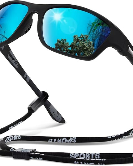 suoso Polarized Sports Sunglasses for Men: UV400 Protection Glasses Womens Wrap Around Goggles for Driving Fishing