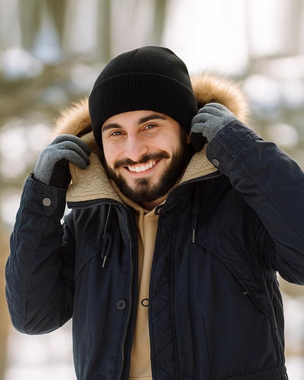 Zhanmai 12 Pack Small Winter Beanie Hats Bulk Warm Knitted Cuffed Skull Cap for Men Women
