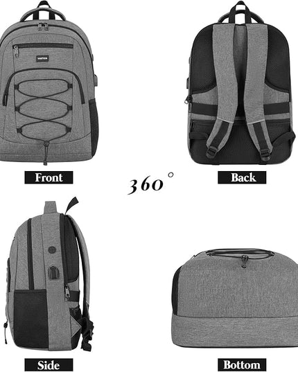 YAMTION School Backpack,17.3 Inch Bookbag College Laptop Backpack with USB Port for Students Work Business Office