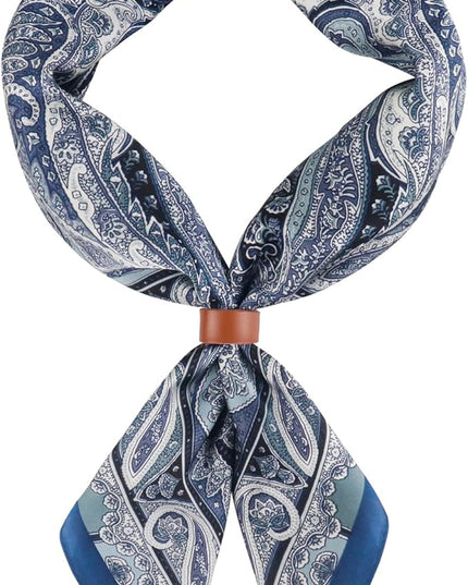 27.5 Inches Square Silk Feeling Neck Scarf for Men Necktie Silk Bandanas Pocket Square Cowboy Scarves