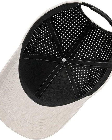 VOBOOM Men Snapback Trucker Hat, Baseball Cap for Breathable Side Laser Cut Holes