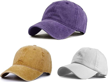 HH HOFNEN Men Women Washed Distressed Twill Cotton Baseball Cap Vintage Adjustable Dad Hat