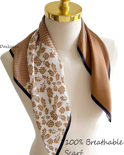 100% Mulberry Silk Scarf for Women Hair Lightweight Square Neckerchief Wrap For Head Scarves 21"