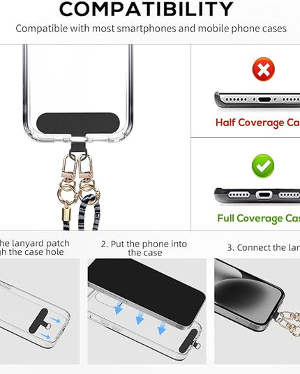 Phone Lanyard Crossbody Neck Strap with Charm Universal Adjustable Shoulder Strap Accessories