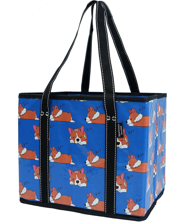 BeeGreen Large Waterproof Reusable Bags Christmas Heavy Duty Shopping Tote for Groceries Pool Gift with Webbing Handles