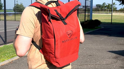 Rockville RPAK BURNED RED Backpack Bag, Padded 15" Laptop Pocket, Durable Nylon, Adjustable Straps, Hidden Zippered Compartment, Ideal for Daily Use and Gear Transport