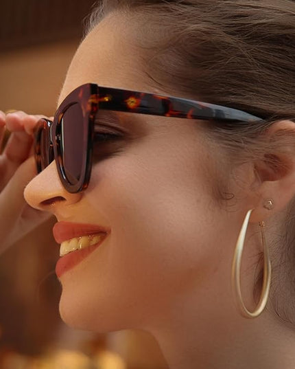 Dollger Retro Cat Eye Sunglasses Women Men Vintage Square Tortoise Shell Fashion Cateye Sunglasses