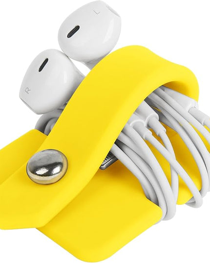 Portable Electronic Device Cover Cord Organizer for Earphones, Yellow