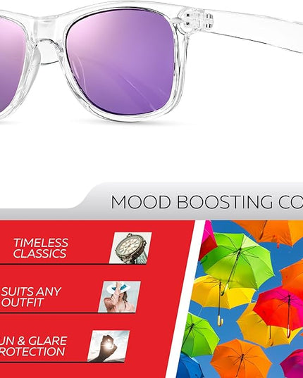 Retro Rewind Polarized Sunglasses for Men and Women - UV Protection Classic Sun Glasses