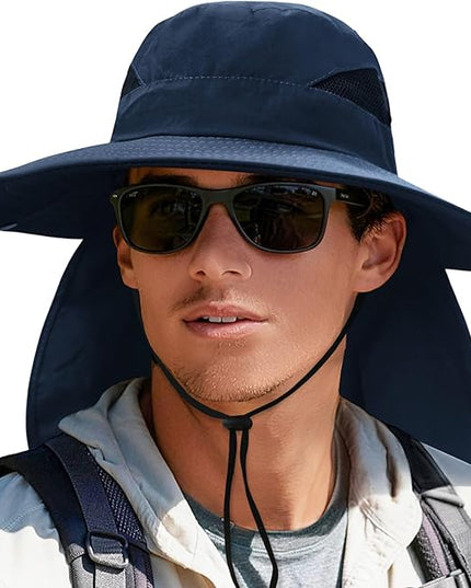 PFFY Sun Bucket Hats for Men Women 3” Wide Brim UPF 50+ Fishing & Beach Hat