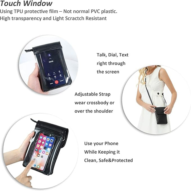 befen Genuine Leather Small Crossbody Bags for Women Cell Phone Bag Cross Body Purses,Silver Zipper