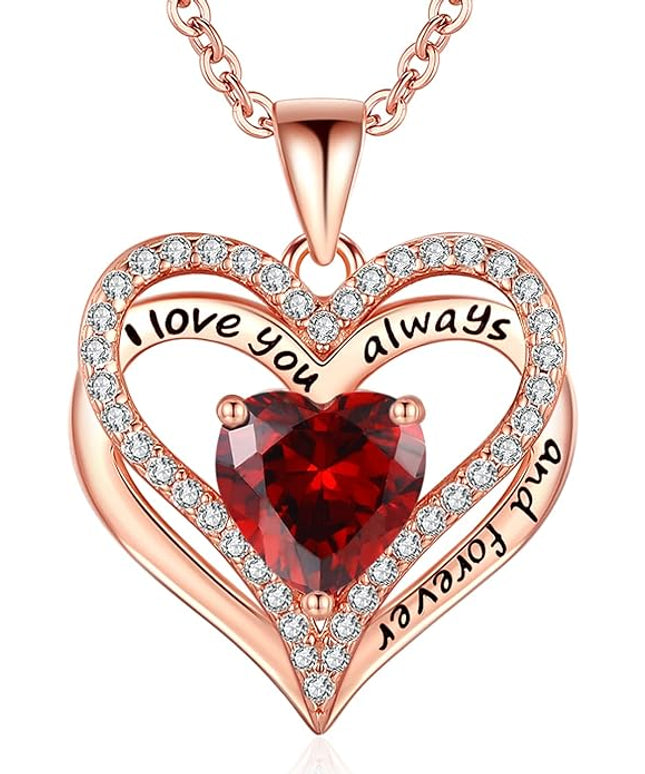 S925 Sterling Silver Necklace for Women, Wife Jewelry Rose Gold, Mom Birthday Valentines Mothers Day Gifts, Girlfriend Necklaces, Daughter Heart Jewel, Anniversary for Her