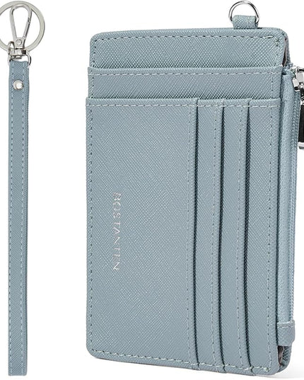 BOSTANTEN Small Wallet For Women RFID Leather Credit Card Holder Slim Wristlet Keychain Wallet With Zipper Pocket