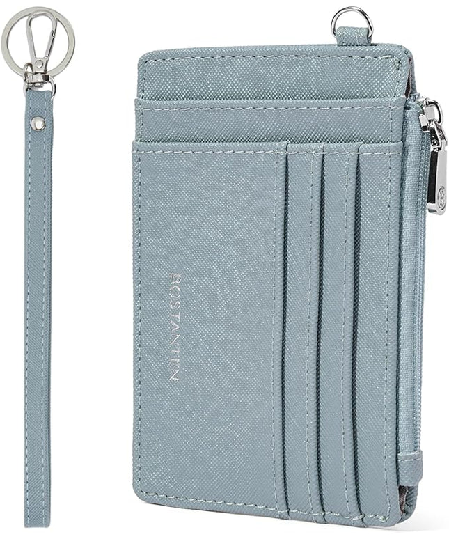 BOSTANTEN Small Wallet For Women RFID Leather Credit Card Holder Slim Wristlet Keychain Wallet With Zipper Pocket