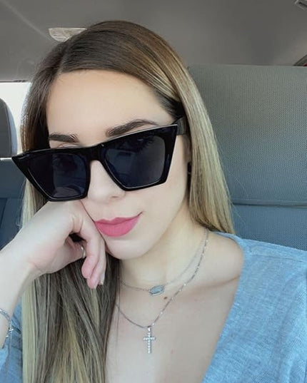 FEISEDY Vintage Square Cat Eye Sunglasses Women Trendy Cateye Sunglasses B2473