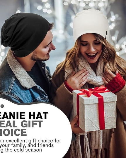Slouchy Beanie for Women Men Soft Cotton Chemo Hats Double-Layer Warm Beanie Cap for Daily Wear & Transitional Seasons