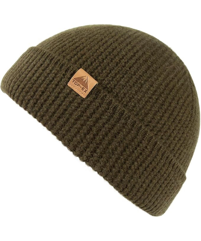 TOP-EX PolarWool™ 100% Merino Wool Fisherman Beanie Hat | Soft Single Layer Warm Short Sailor Trawler Cap for Men Women