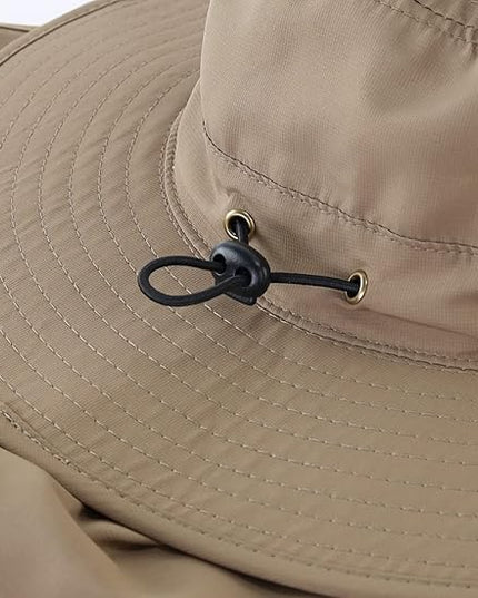 Home Prefer UPF50 Mens Sun Hat with Neck Flap Quick Dry UV Protection Cap Womens Wide Brim Fishing Hat Neck Flap Beach Garden
