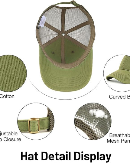 Zylioo XL XXL Oversize Baseball Cap, 100% Cotton Adjustable Dad Hat for Big Heads 23.5"-25.5", Soft Crown Large Size Cap