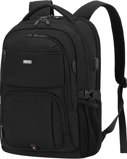 DUSLANG 17 Inch Laptop Backpack for Travel Water Resistant College Backpack for Men Women Laptop Bag with USB Charging Port,Black