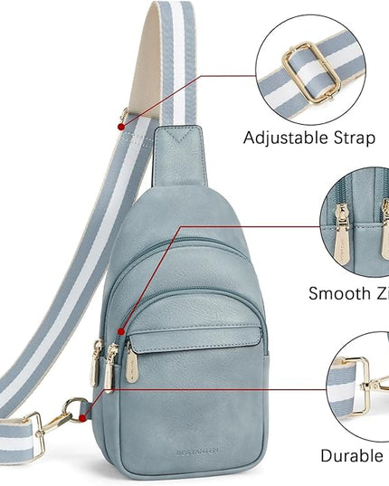 BOSTANTEN Small Sling Bag for Women Leather Crossbody Bags Fanny Pack Chest Bag for Travel