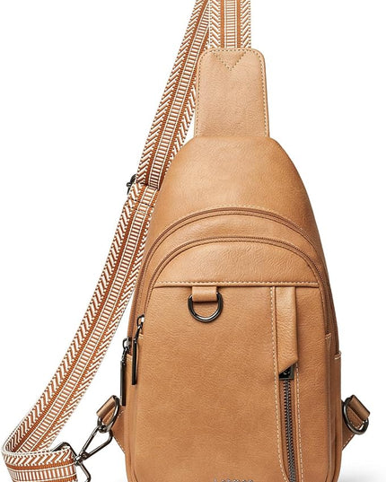 7L Sling Bag for Women Men Leather Small Sling Backpack Daypack Anti Theft Fanny Pack Crossbody Purse Travel