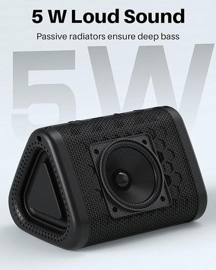 Bobtot Portable Bluetooth Speaker Wireless, IPX7 Small Shower Speaker Waterproof, 15H Playing Time, Loud and Stereo Sound with Bass, TWS Pairing for Party, Camping, Travel, Black