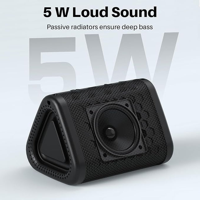 Bobtot Portable Bluetooth Speaker Wireless, IPX7 Small Shower Speaker Waterproof, 15H Playing Time, Loud and Stereo Sound with Bass, TWS Pairing for Party, Camping, Travel, Black