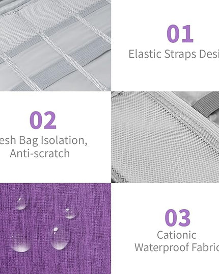 Electronics Travel Organizer,Portable Waterproof Electronic Travel Storage Bag for Small Charging Cord Storage,Charger,Small Electronics,SD Card etc,for Travel,Business -Purple