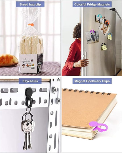 6 PCS Silicone Magnetic Cable Ties, Cable Clips Cord Organizer [1S] Management Cable Cords, Reusable Magnet Cable Organizer, Phone Cord Holder for Organizing, Bookmark Whiteboard Fridge Magnets etc