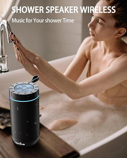 comiso Bluetooth Speaker, IP65 Waterproof Portable Speaker with 360° HD Stereo Sound, Punchy Bass, TWS Pairing, 24H Playtime, Wireless Speakers for Home/Outdoor/Camping/Beach, Gifts for Unisex