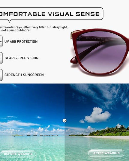 Trendy Cat Eye Sunglasses for Women Fashion Cateye UV400 Protection Glasses CL22017