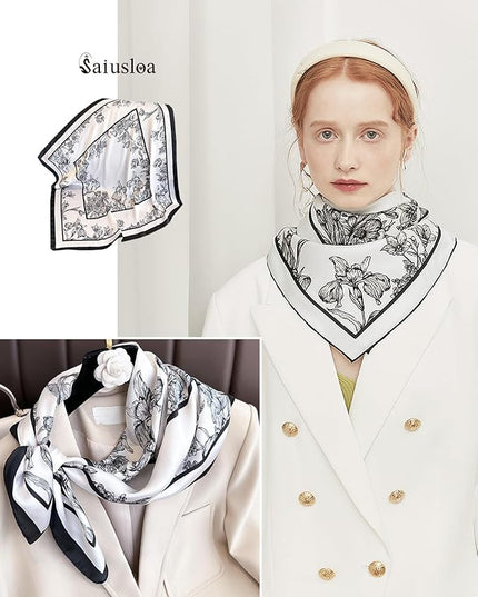 Neck Scarf For Womens Silky Head Scarves Hair Bandanas Square Scarf Fashion Accessories lightweight
