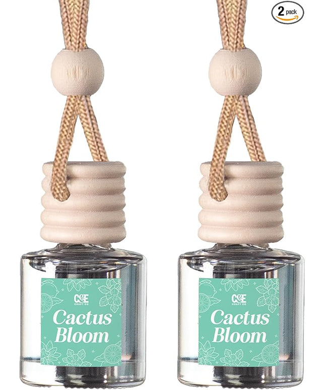 CANDECraftCo Car Air Hanging Fragrance Oil, Car Auto Freshener for Essential Oils, Scents Fragrance Aromatherapy Automobile Diffuser, Long Lasting (Cactus Bloom)