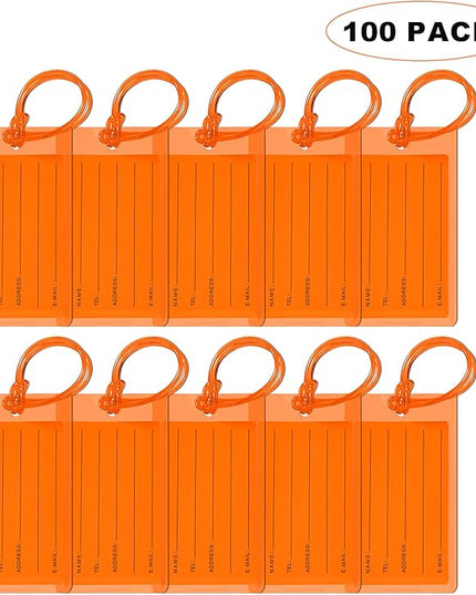 100 Pack Luggage Tags for Suitcases, Airplane Travel Essentials for Flying, International Travel Must Haves, and Luggage Accessories by Sodsay