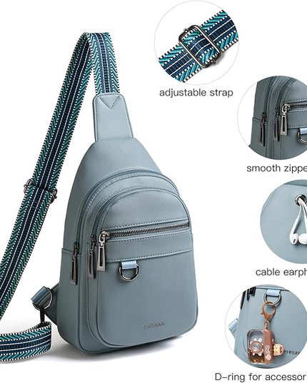 7L Sling Bag for Women Men Vegan Leather Crossbody Bags Fanny Pack Purse Backpack Over Shoulder Bag Travel Anti Theft