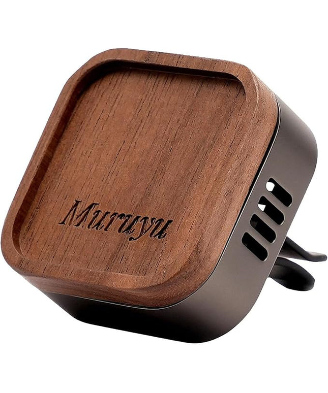 Car Diffuser, Walnut Wood & Zinc Alloy with Magnetic Closure, Refillable DIY Scent Personalization, Elegant Car Air Freshener Vent Clip for Drivers (Essential Oils Sold Separately)