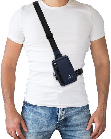 Peicees Small Crossbody Bag for Men Women Mini Sling Bag Travel Running Phone Daypack Cross Body Shoulder Bags with Keyholder