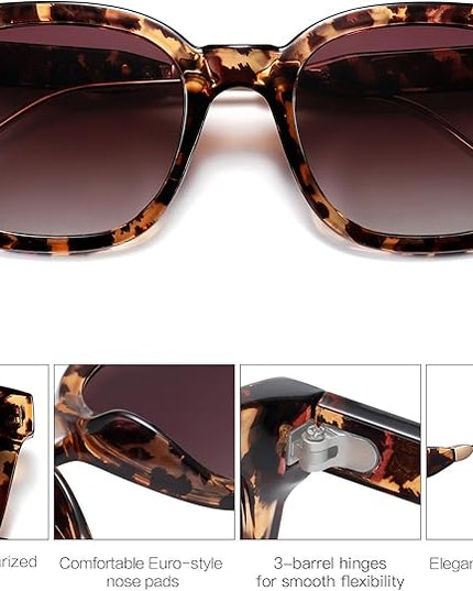 SOJOS Classic Square Polarized Sunglasses Womens Mens Retro Trendy UV400 Sunnies SJ2050