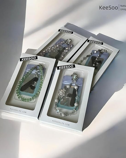 Blue Royal Crystal Crown Original Design Phone Charm with 2 Tether Tabs – Stylish, Durable, and Hands-Free Phone Chain – Compatible with iPhone, Samsung, Pixel & More