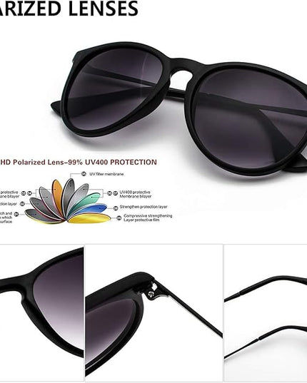 CHBP Sunglasses Womens Men Polarized UV Protection Trendy Vintage Retro Round Mirrored Lens Sunglasses For Women