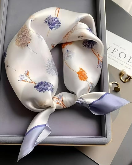 MINIDORA Satin Scarves for Women 27.5 × 27.5 inches Medium Square Elegant Silk Feeling Head Scarf